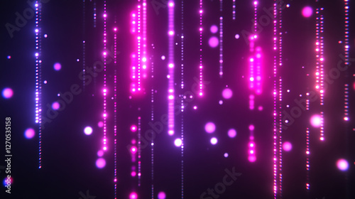 Abstract Cascading Lights in Pink and Purple Hues Dazzling Digital Art Background Image
