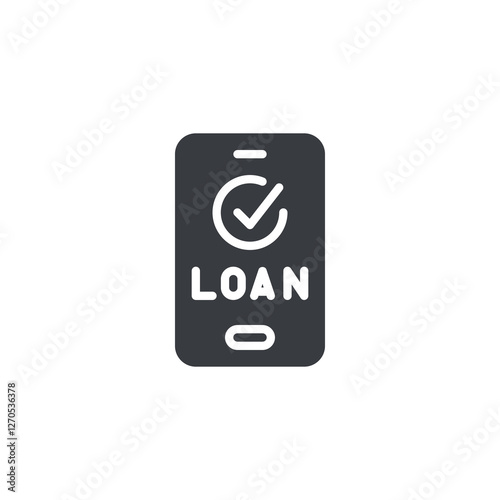 Smartphone with a loan approval symbol vector icon