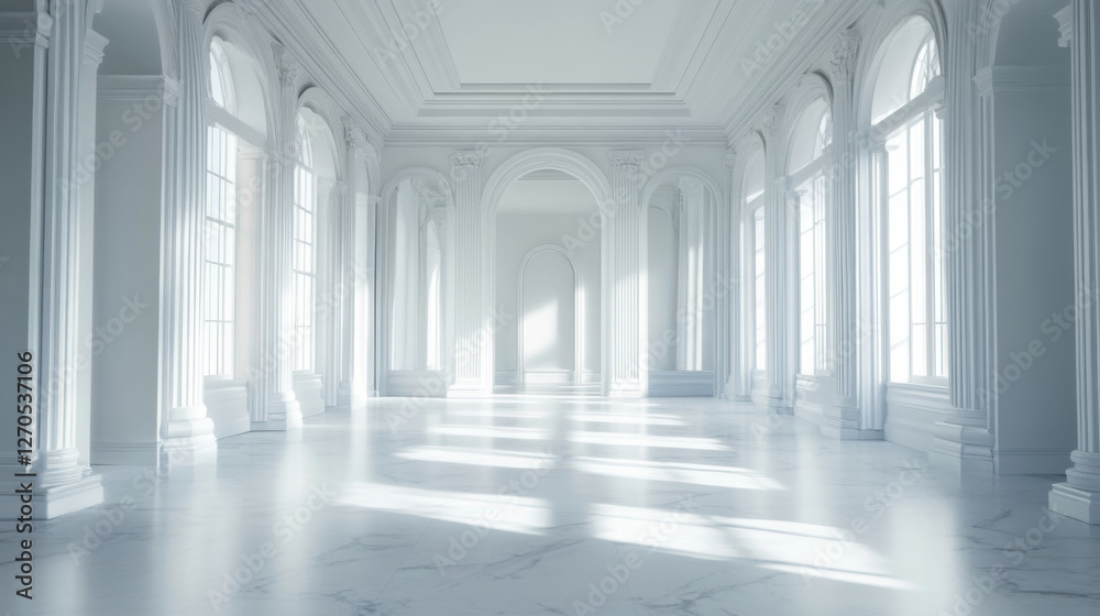 Fototapeta premium White room perspective mockup ideas decor design inspiration art display background