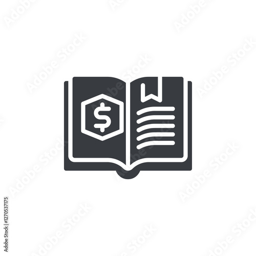 Book with a digital currency vector icon