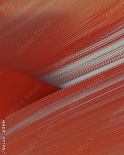 Abstract Flowing Brushstrokes in Vibrant Orange and Red