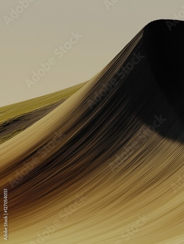 Abstract Flowing Design with Gradient Gold and Black Tones