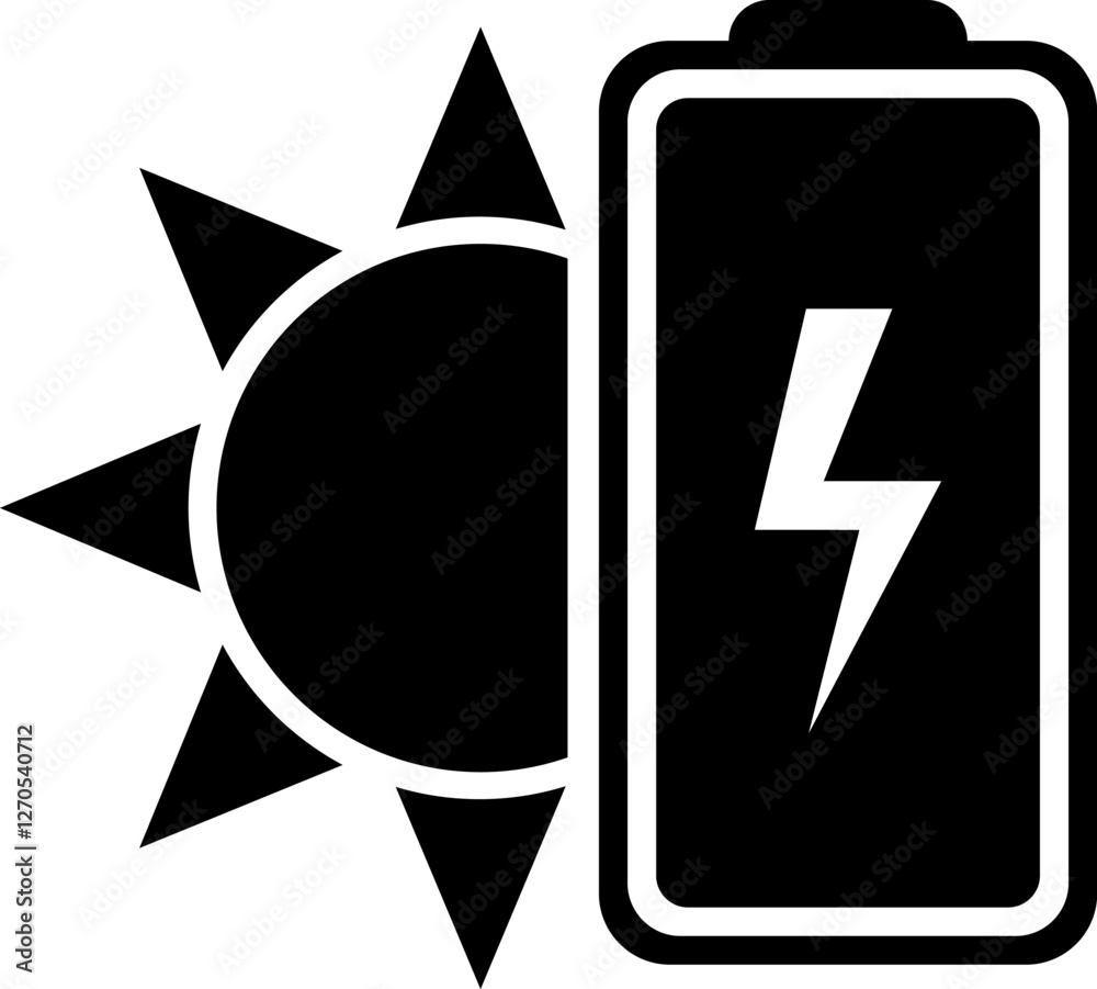 Sun icon and full battery charge.