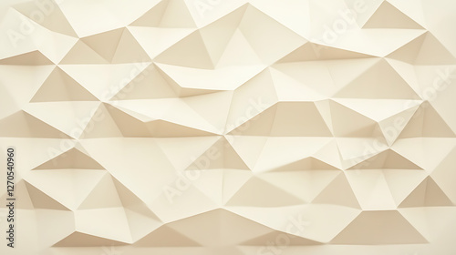Abstract Geometric Pattern in Beige Tones Modern Minimalist Design Triangle Origami Style Formations