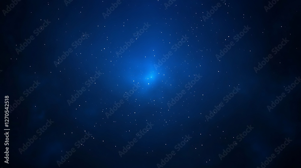 Naklejka premium A Deep Blue Night Sky With Distant Stars