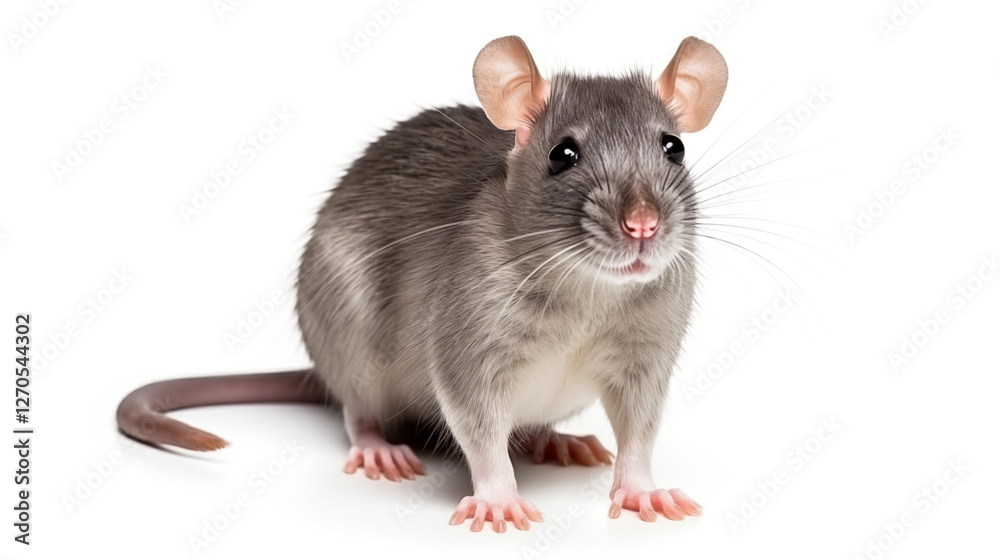 rat isolated on white background. Funny rat rat isolated on white background. Funny rat