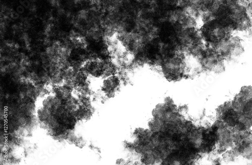 墨で描いた煙のアート。漫画背景素材。