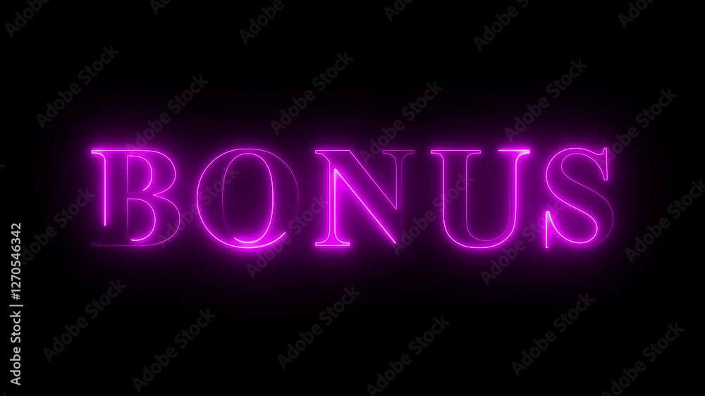 Bonus text animation with neon effect Bonus text animation with neon effect