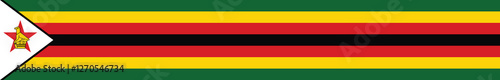 Flag of Zimbabwe. Zimbabwe flag long banner digital vector illustration