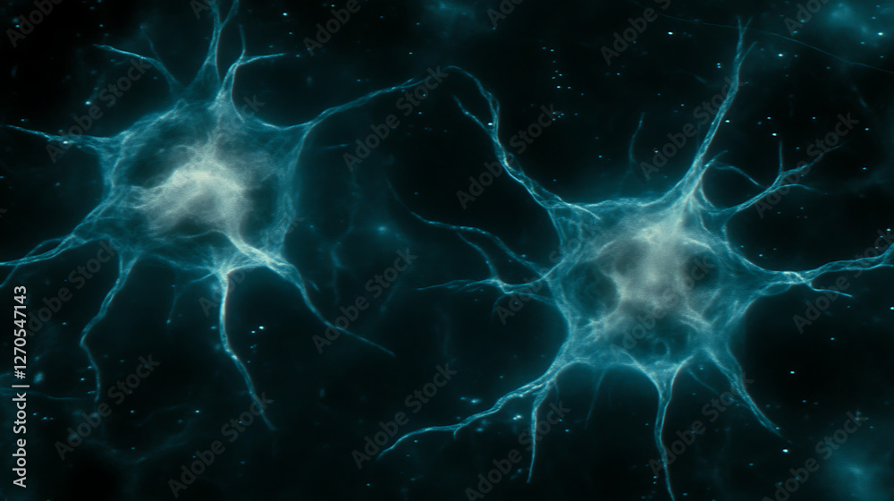 Abstract Neural Network Representation in Blue Tones with Delicate Connections and Scattered Stardust Abstract Neural Network Representation in Blue Tones with Delicate Connections and Scattered Stardust