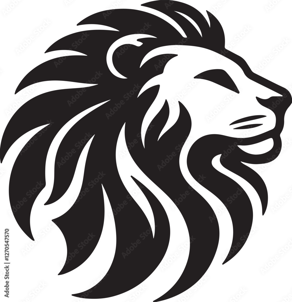 Fototapeta premium lion head silhouette vector