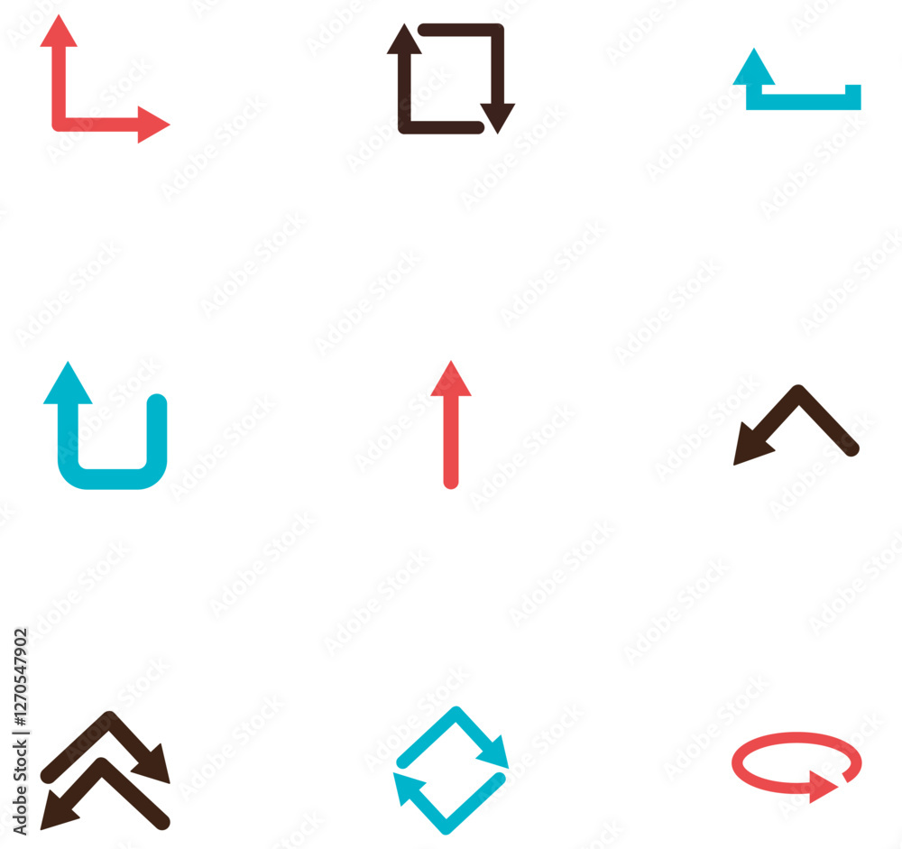 Set of vector icons of arrows with white background Set of vector icons of arrows with white background