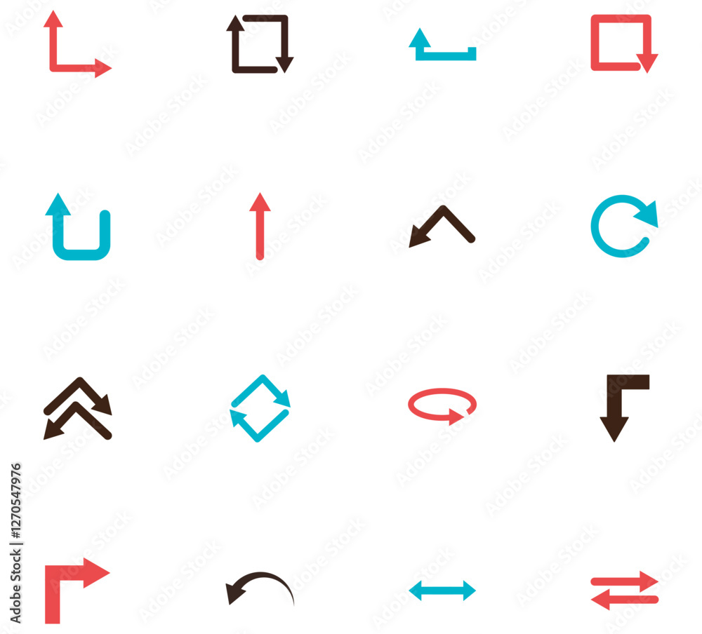 Set of vector icons of arrows with white background Set of vector icons of arrows with white background