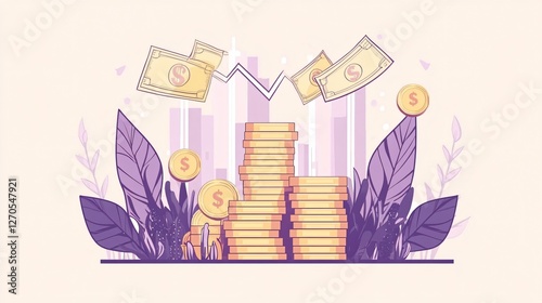 Money and Finance Vector Illustration for Business and Budget