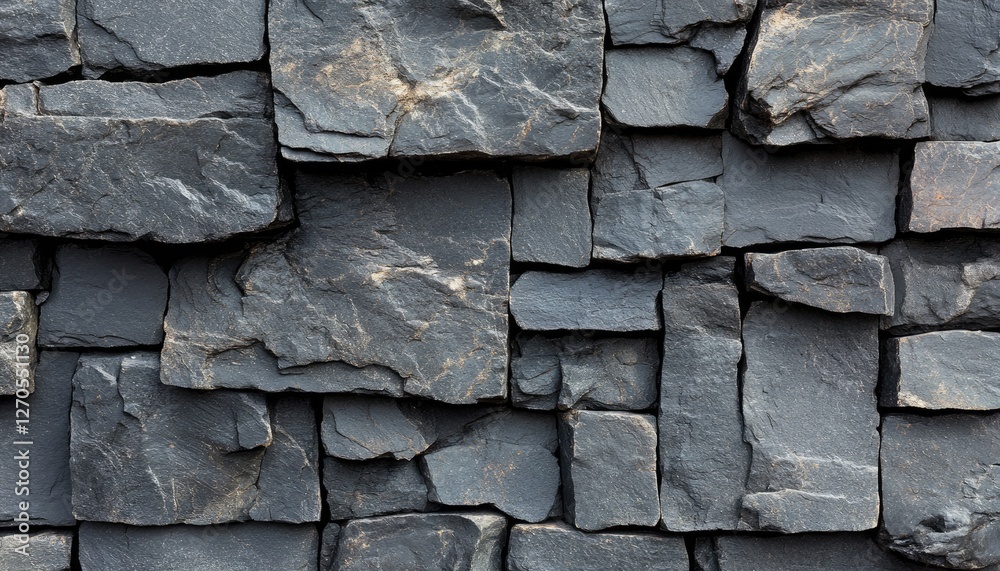 Fototapeta premium Dark gray stone wall texture, rough and uneven. Ideal for backgrounds, design projects needing a rustic feel.