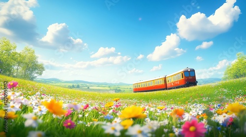 a happy spring trip by train
