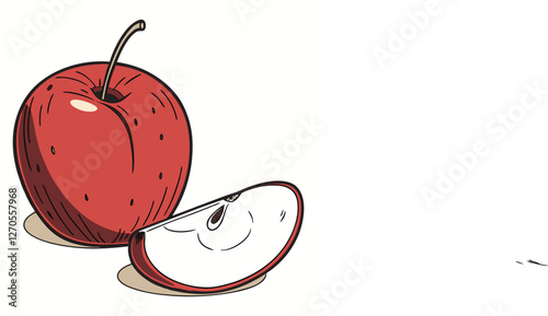 illustration of an apple with a slice