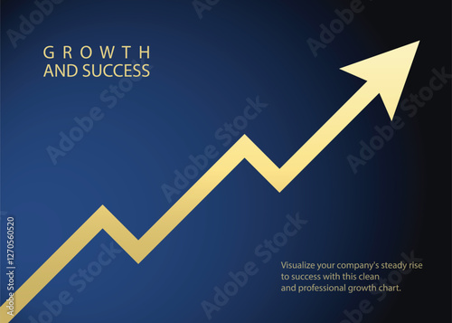 golden business arrow rising up consistently show progress and profit