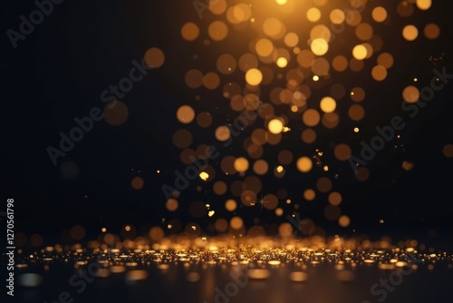 Golden confetti bursts against a dark background, creating a celebratory feel , sparkle, sparkling, holiday