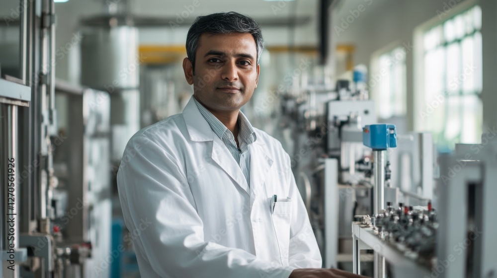 Engineer in a Modern Indian Factory with Cutting-Edge Equipment Engineer in a Modern Indian Factory with Cutting-Edge Equipment