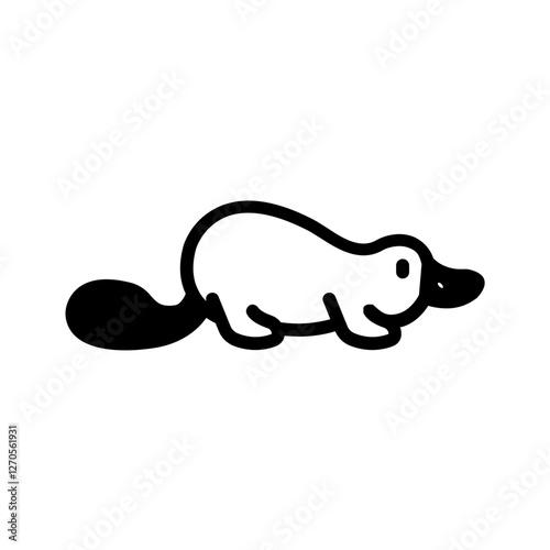Vector solid black icon for Platypus