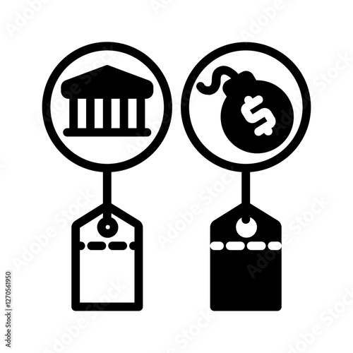 Vector solid black icon for Tax debt
