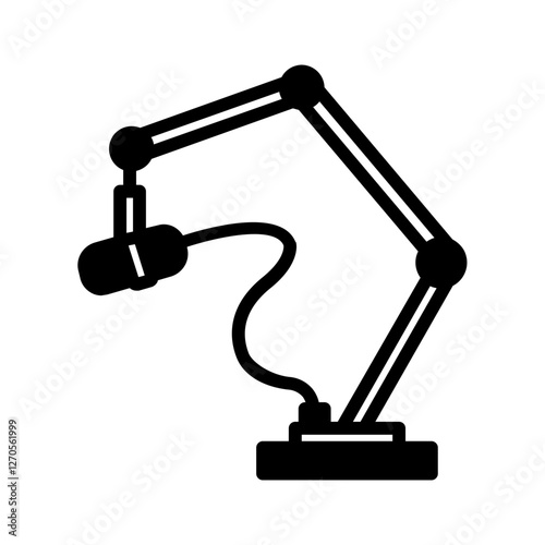 Vector solid black icon for Boom arm