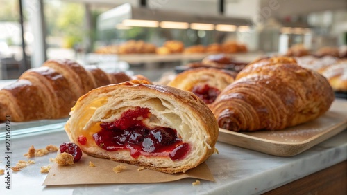 Croissant Filled with Berry Jam