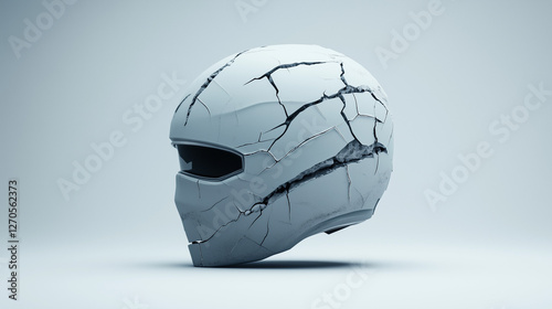 Cracked Helmet: A close-up ...