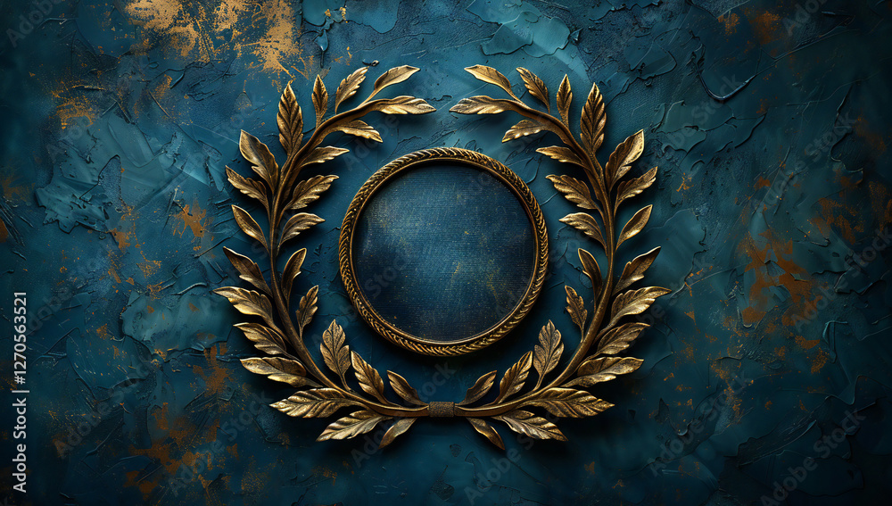 Fototapeta premium Iconic Golden Laurel Best Seller Badge Design with Luxurious Gold Leaf Accents and Classic Roman Emblem