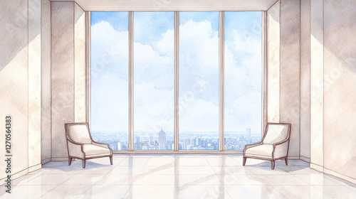 High-Rise Interior with City View