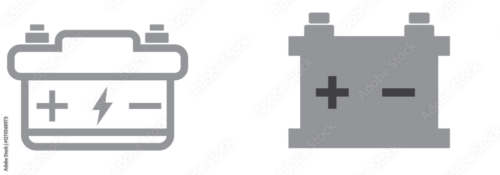 Car battery. Car battery icon set. Car battery symbol. Vector illustration on white background Car battery. Car battery icon set. Car battery symbol. Vector illustration on white background