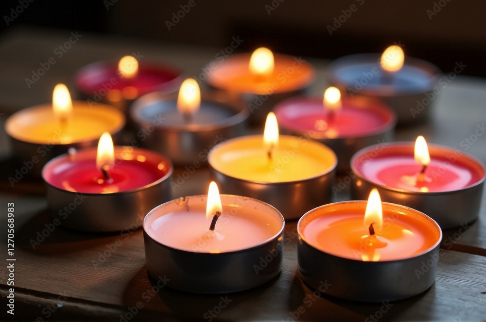 A collection of tea light candles in various colors and scents. creativity hobby and handicrafts, diy, background for design. A collection of tea light candles in various colors and scents. creativity hobby and handicrafts, diy, background for design.