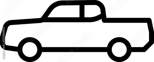 pickup car icon linear style