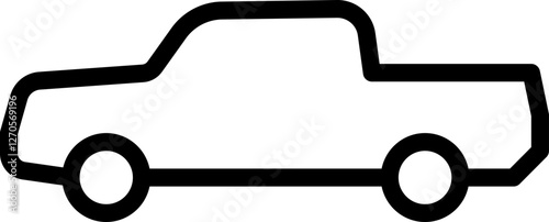 pickup car icon linear style