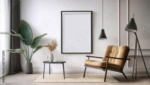 Minimalist Interior Frame Mockup: ISO A Paper Size Poster Display