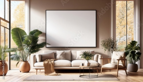 ISO A Frame Mockup: Living Room Wall Art & Interior Display