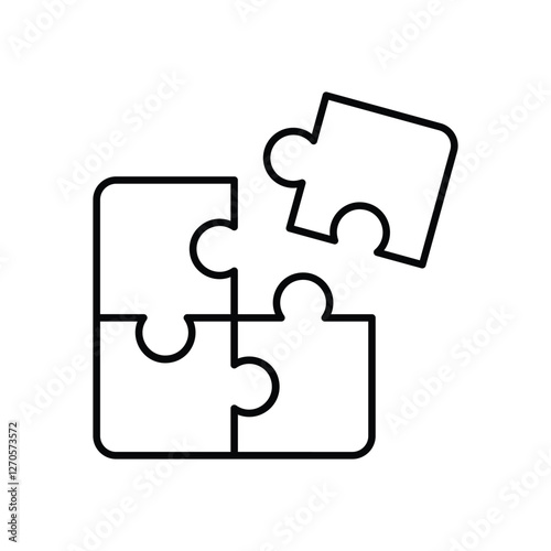 Puzzle Piece icon isolated on a white background. Vector illustration.
