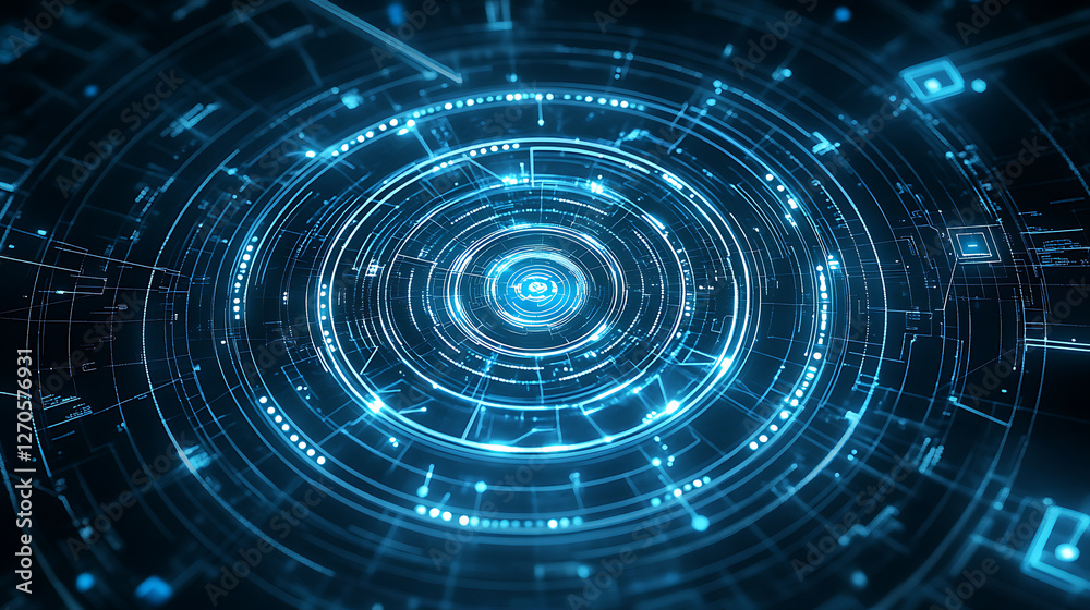 Cybernetic Hub Blueprint with Digital Core Networks and Futuristic Light Streams Technology Cybernetic Hub Blueprint with Digital Core Networks and Futuristic Light Streams Technology