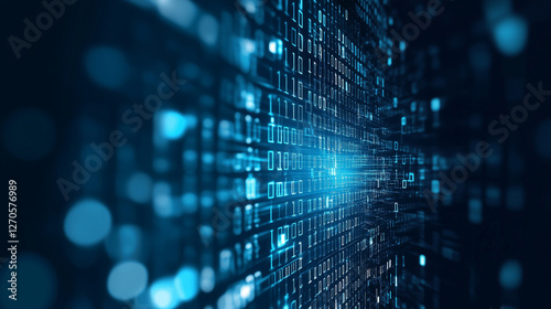 Data Stream in Blue: A capt...