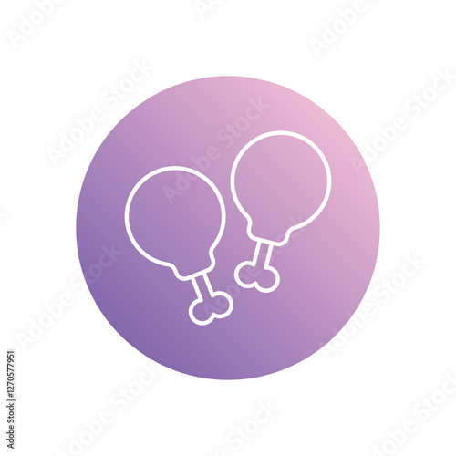 Turkey Leg icon isolated on a white background. Vector illustration.