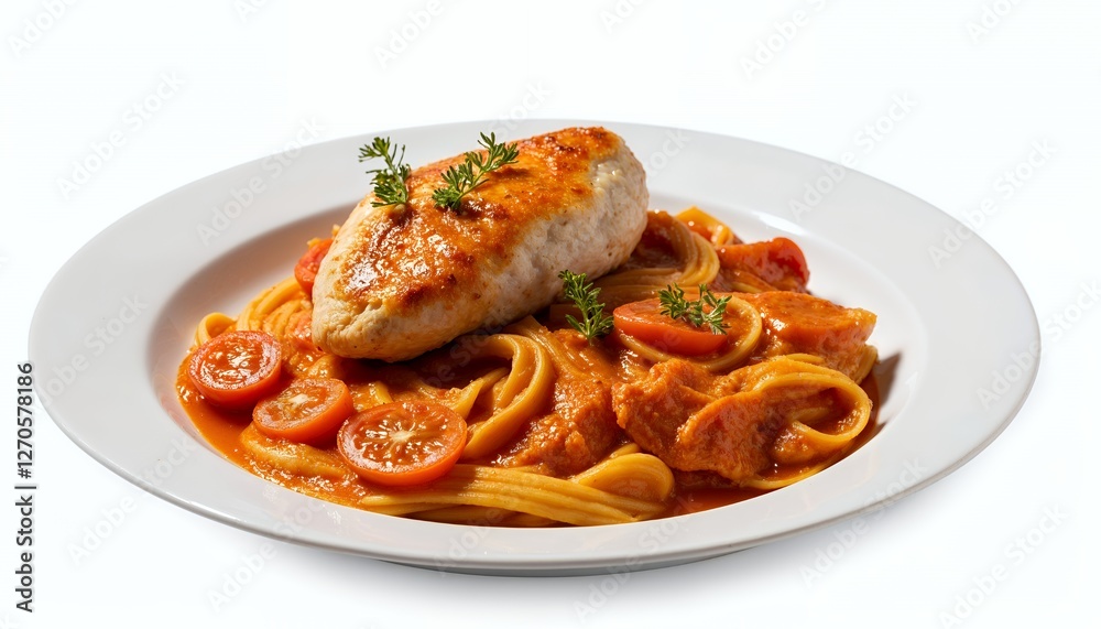 Pan-Seared Chicken Breast with Tomato Sauce and Spaghetti Pan-Seared Chicken Breast with Tomato Sauce and Spaghetti