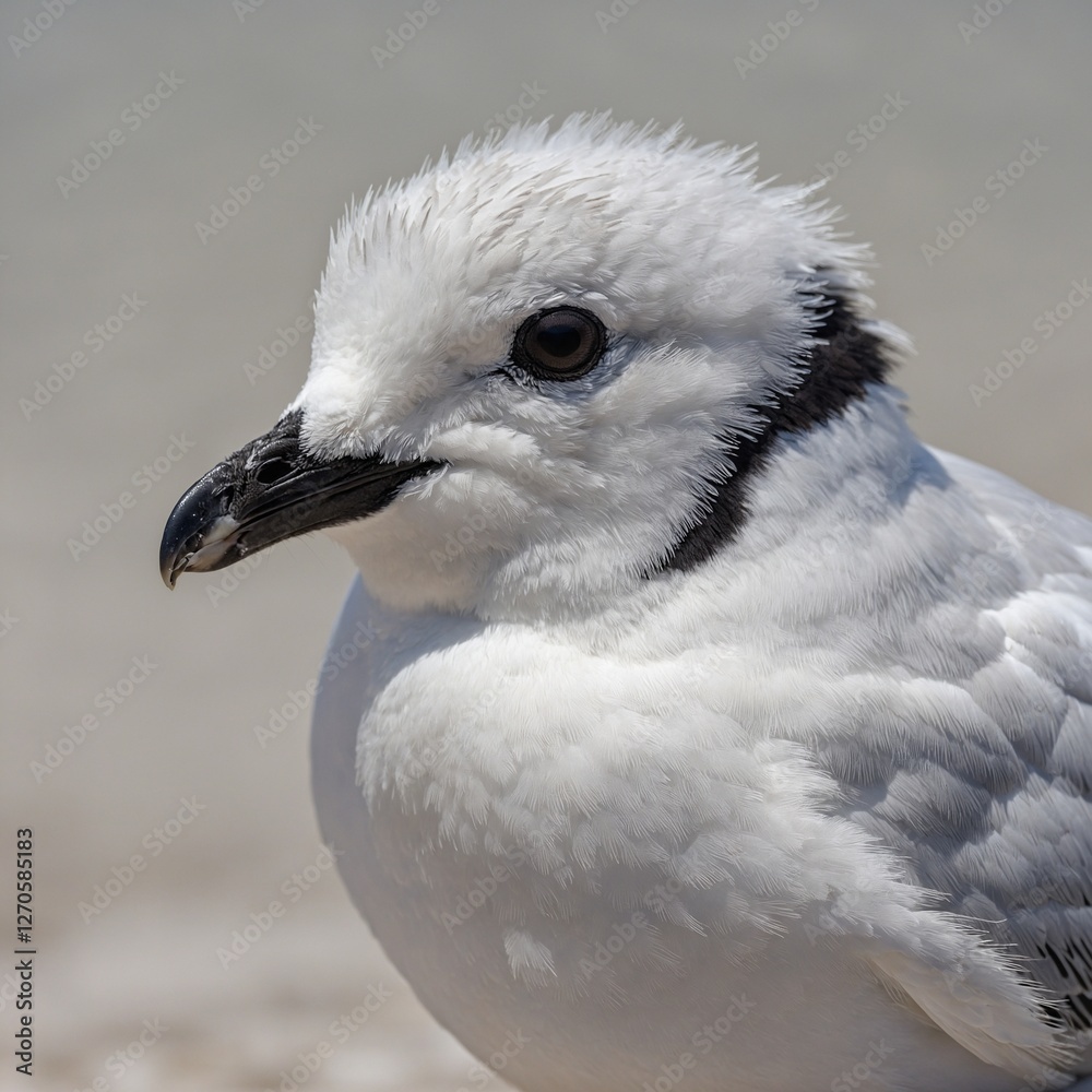 A little gull with soft, delicate feathers, captured in high detail on white. A little gull with soft, delicate feathers, captured in high detail on white.
