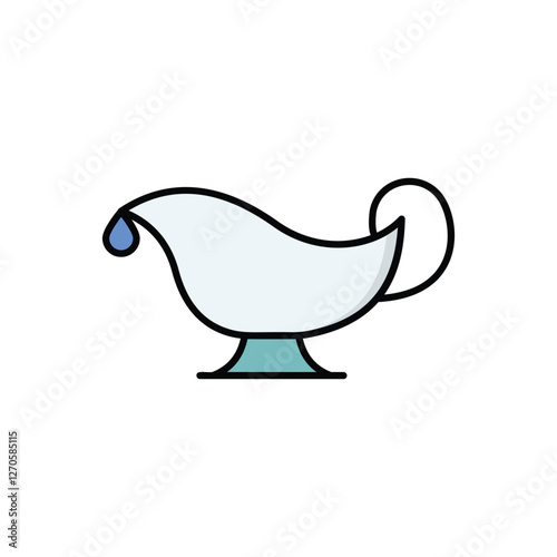 Gravy Boat icon isolated on a white background. Vector illustration.