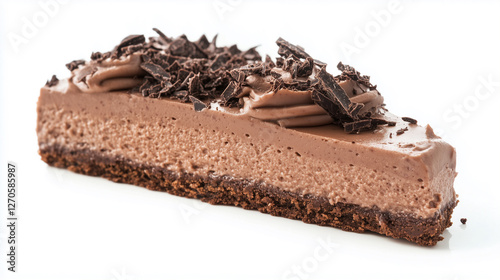 Chocolate mousse isolated on white background