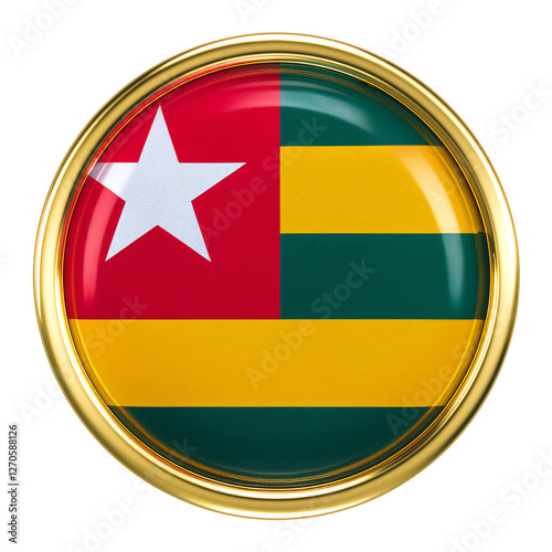 Free Download トーゴの国旗のブローチ。白背景。(Togo flag brooch on white background.)
 - GFXLoad