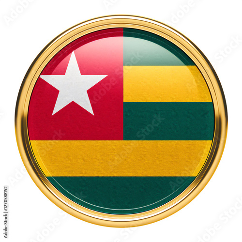 Free Download トーゴの国旗のブローチ。白背景。(Togo flag brooch on white background.)
 - GFXLoad