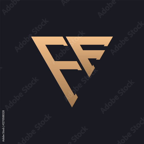 Free Download FF Logo Design. Modern, Minimal, Elegant and Luxury FF Logo. Sleek Triangle Monogram Letter FF Logo Design for Brand Corporate Business Identity. - GFXLoad