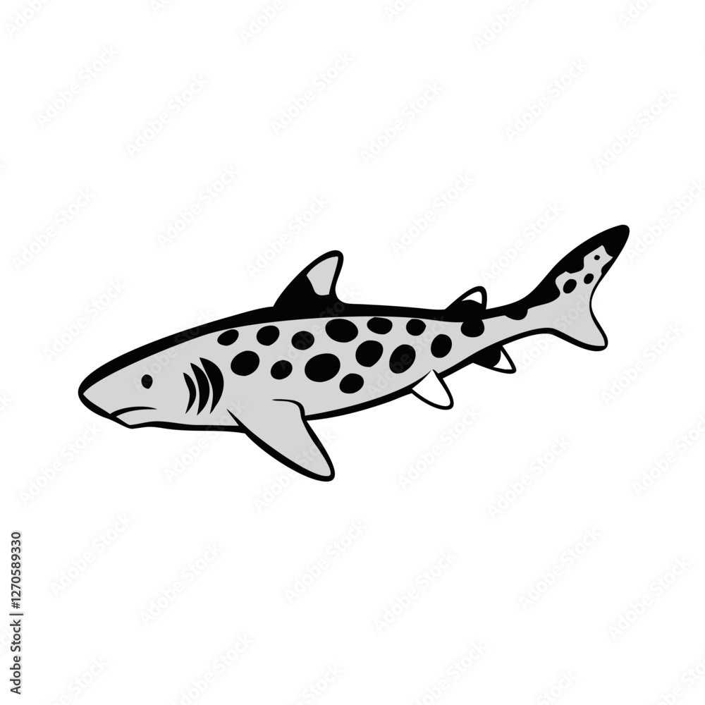 Fototapeta premium Illustration of a Zebra Shark Swimming in the Ocean Depths