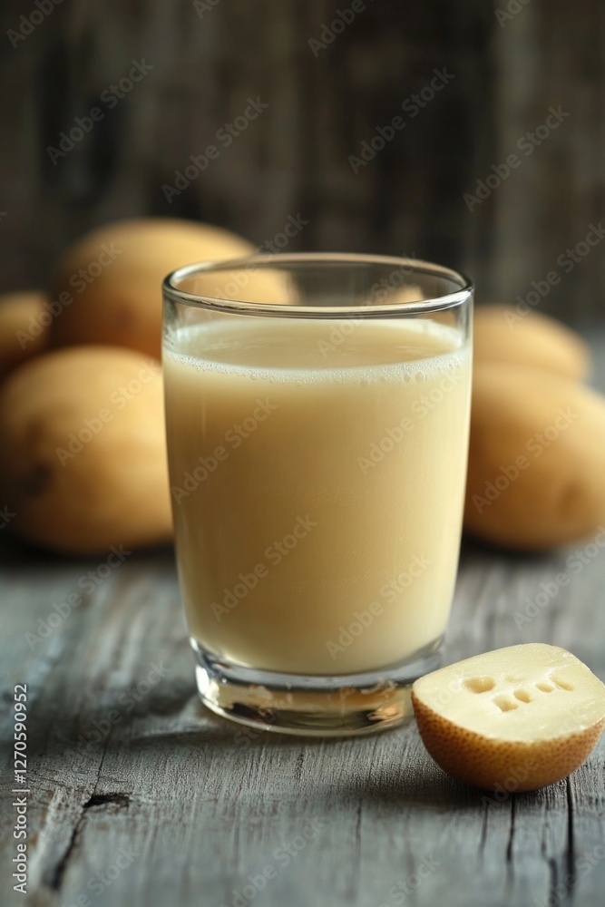 A nutritious milk substitute made from sesame seeds, served with slices of lemon. A nutritious milk substitute made from sesame seeds, served with slices of lemon.